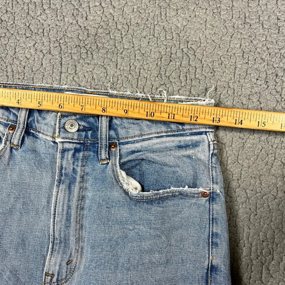 Abercrombie & Fitch Curve Love Ultra High Rise Ankle Straight Jeans Blue 26 2R - Picture 9 of 13